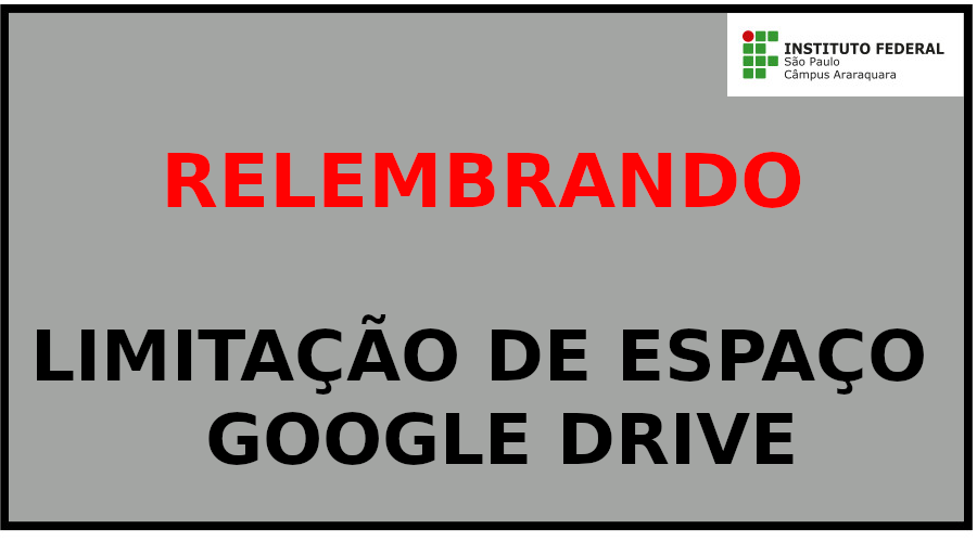 Limitação de Espaço Google Drive