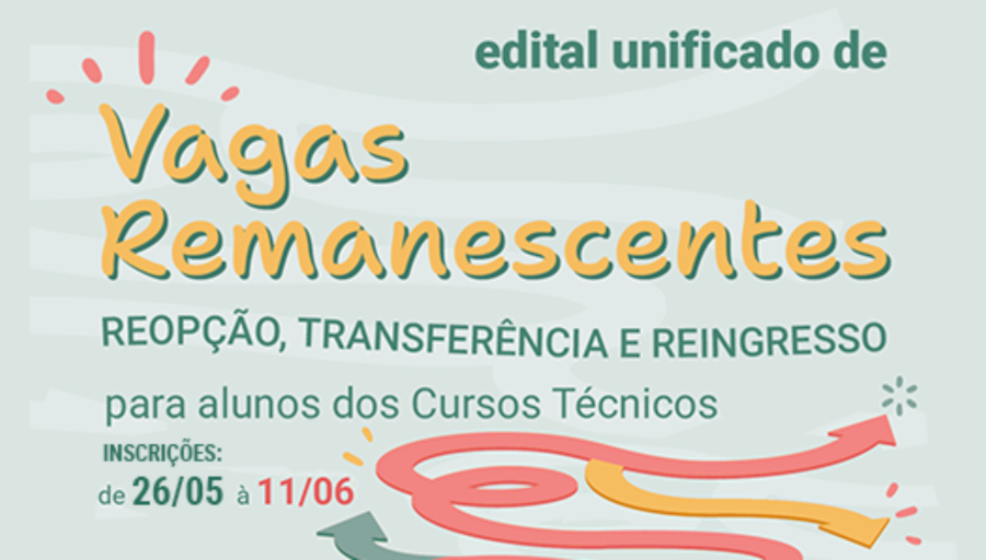 Vagas remanescentes para cursos técnicos
