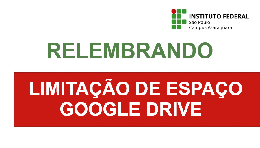 Limitação de Espaço Google Drive