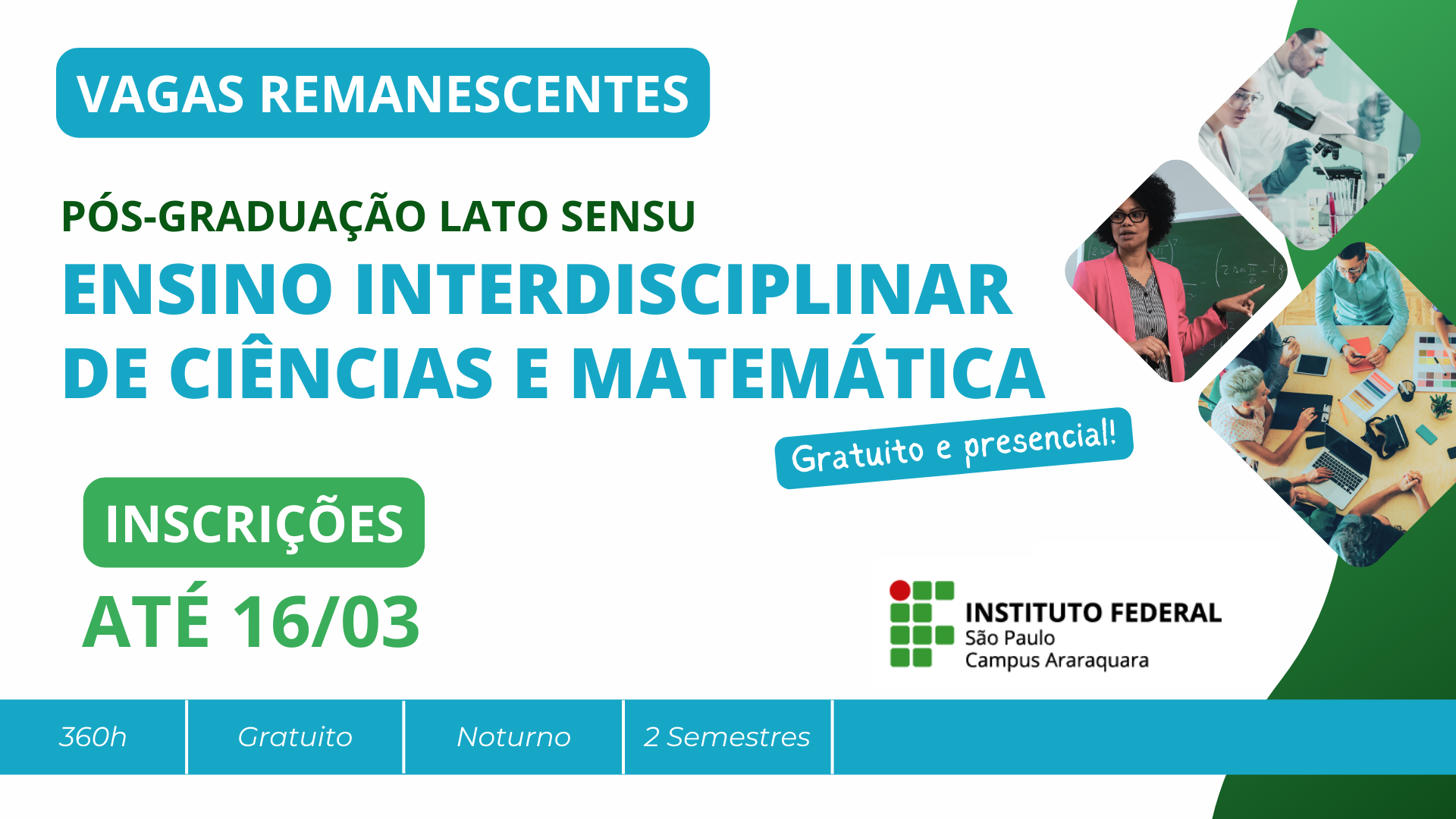 Vagas remanescentes - pós-graduação