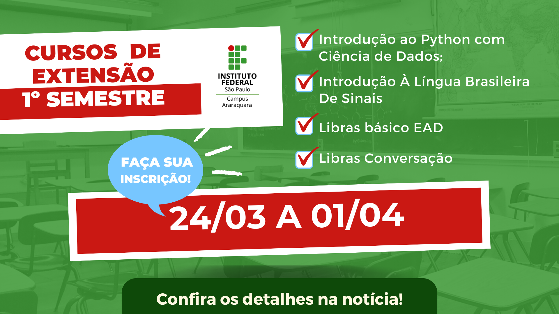 Confira os novos cursos de extensão