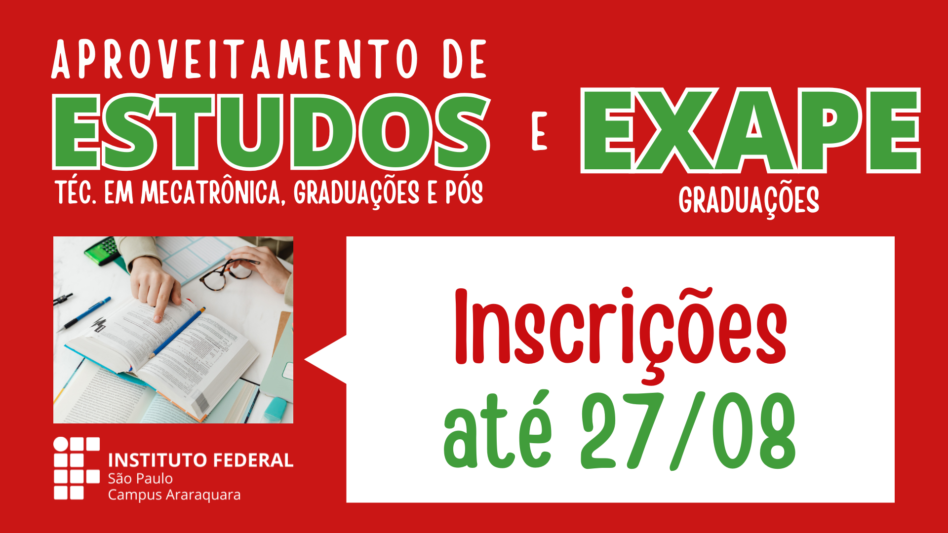 Exape e aproveitamento de estudos 2025.2