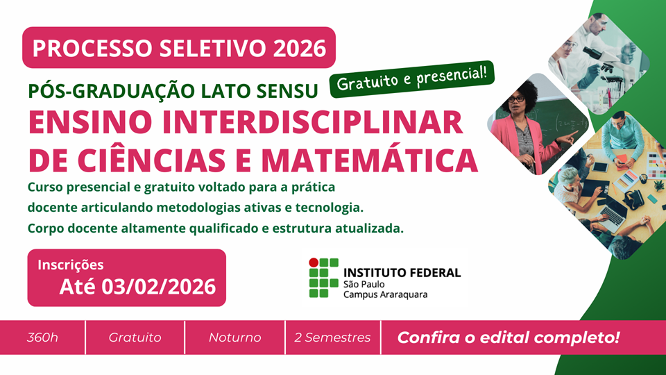 Pós-graduação gratuita: Processo Seletivo 2026