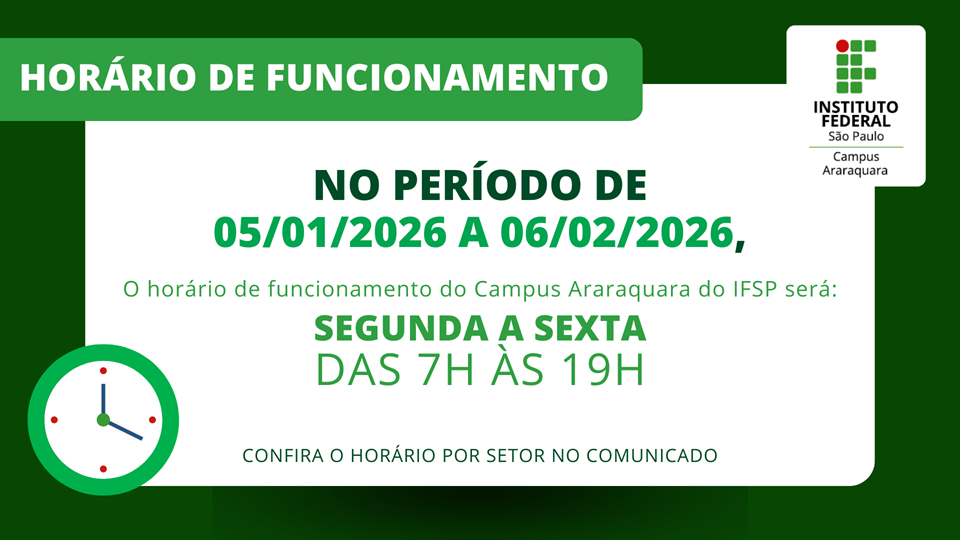 Horário de Funcionamento - Férias Discentes