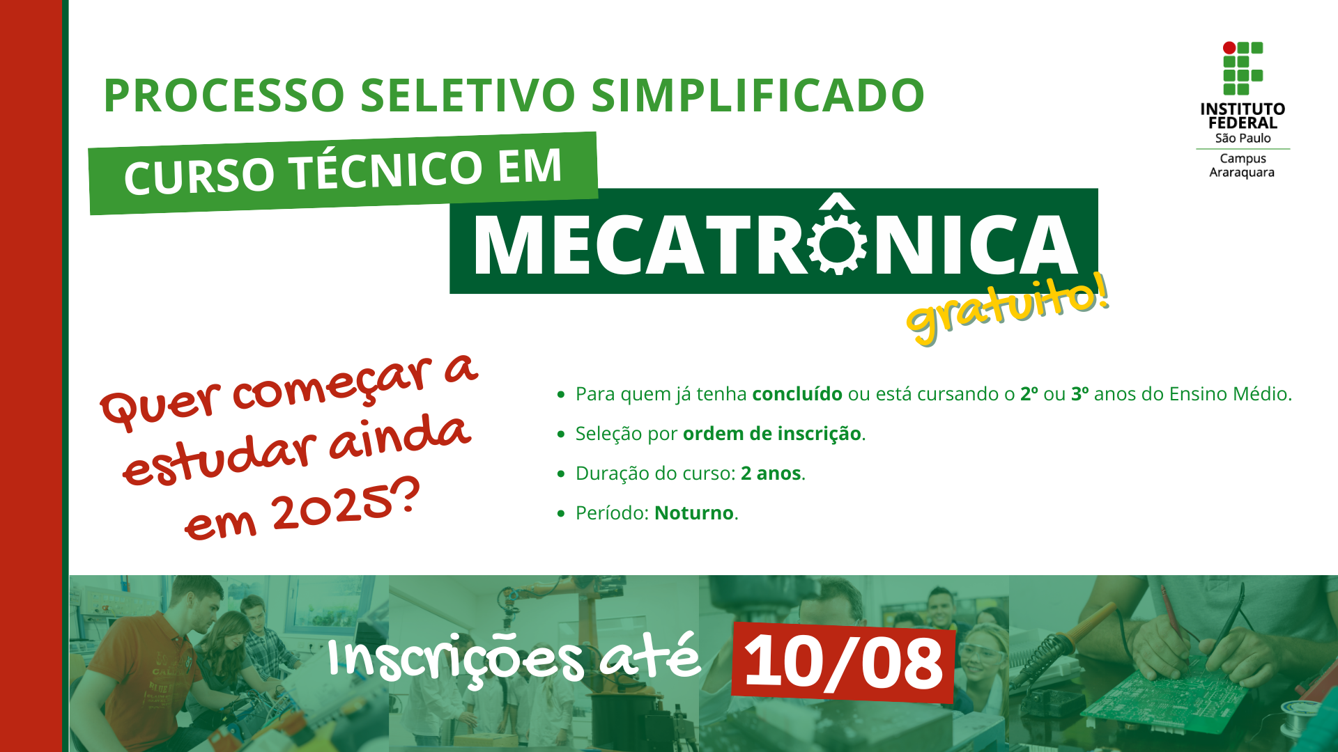 Vagas Remanescentes - Técnico em Mecatrônica