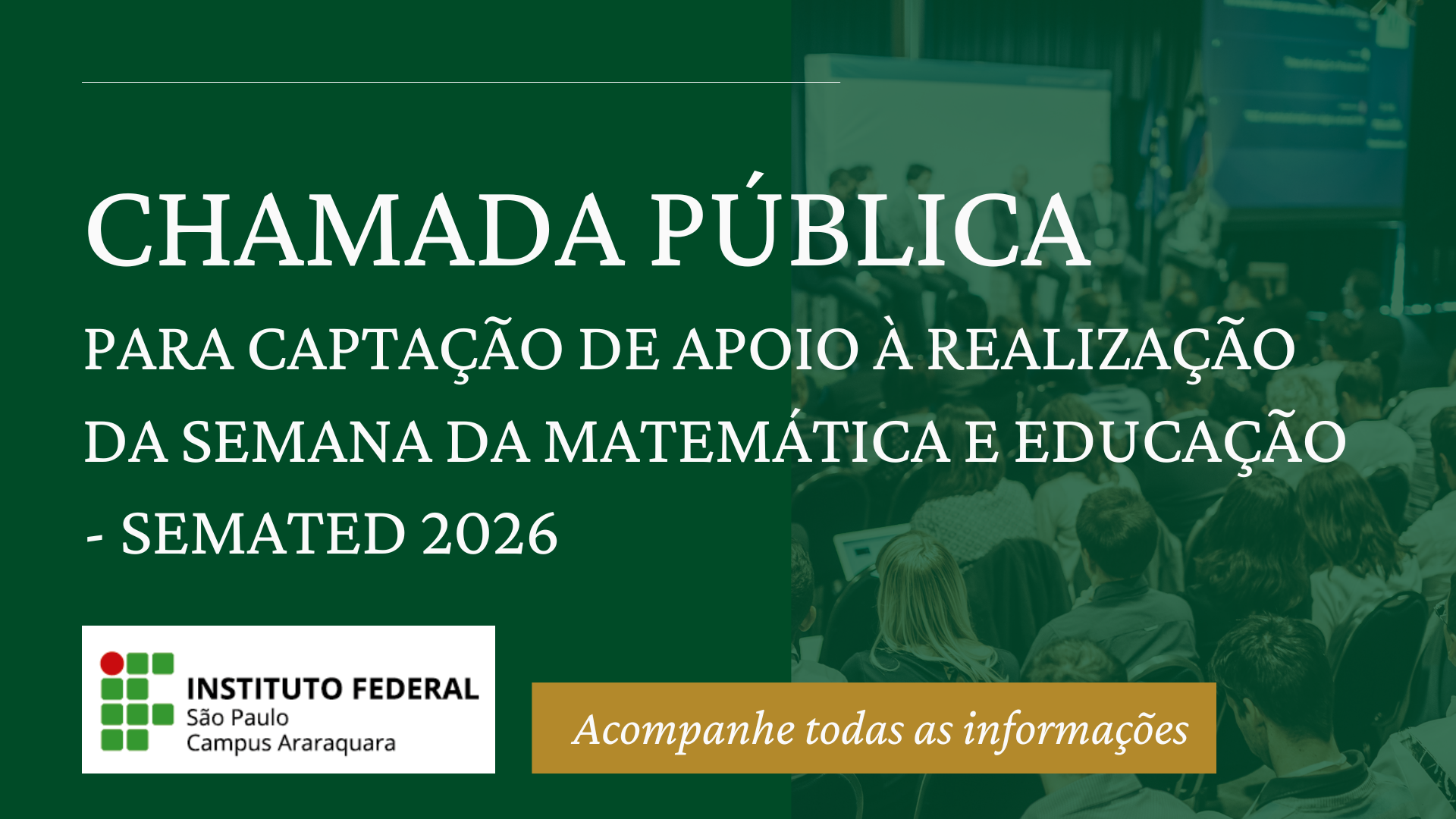 Chamada pública para captação de apoio à realização da Semated – semana da matemática e educação 2026