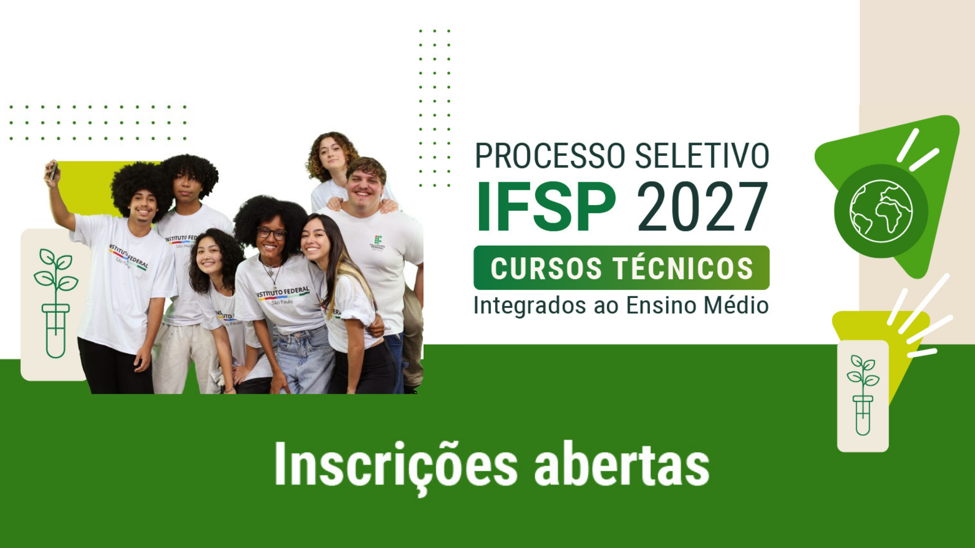 IFSP publica edital com 4.504 vagas em cursos técnicos integrados ao ensino médio