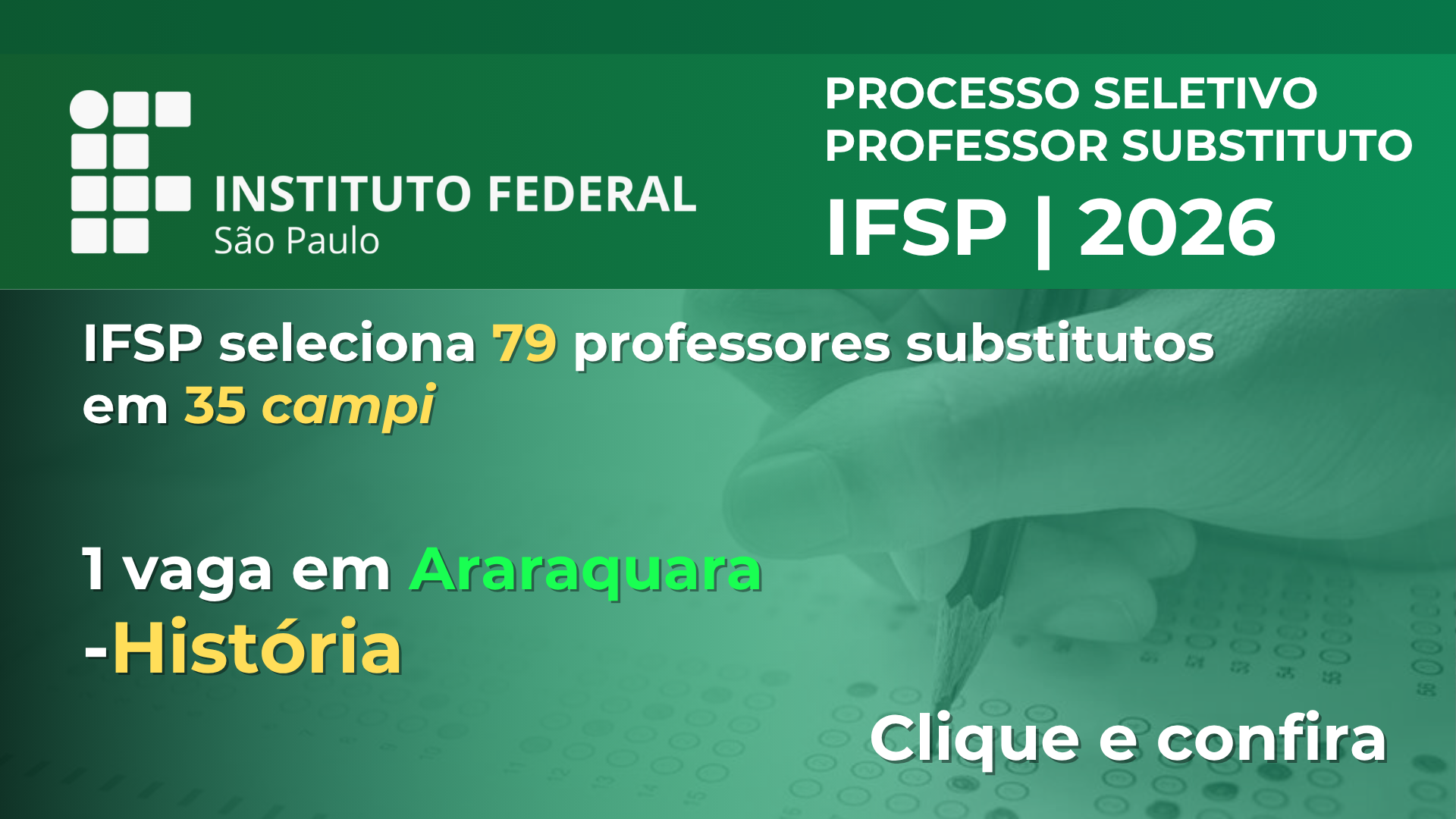 Processo Seletivo p/ Professor Substituto