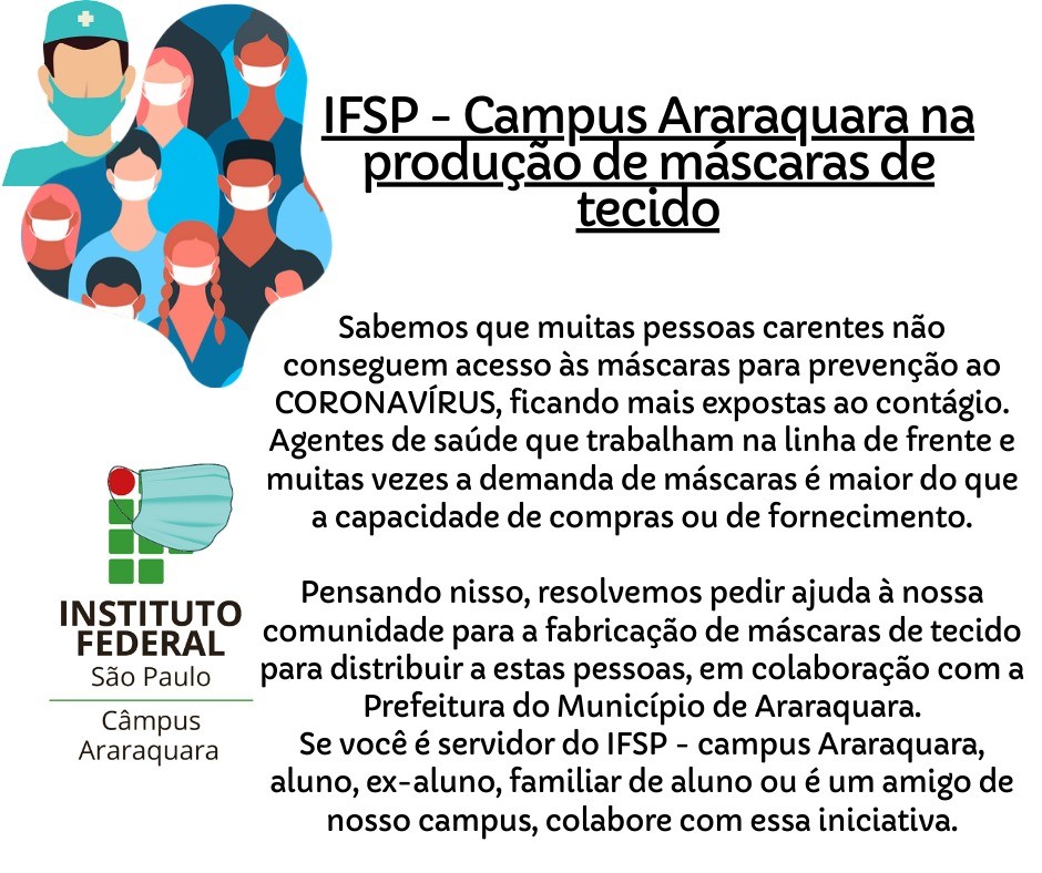 IFSP - CAMPUS ARARAQUARA NA PRODUÇÃO DE MÁSCARAS DE TECIDO
