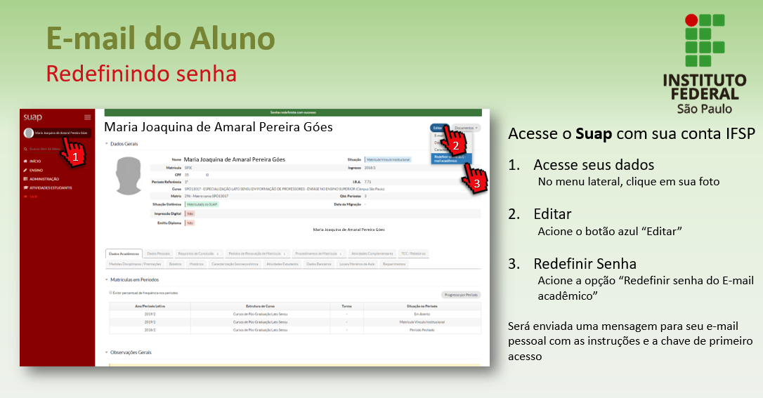 Como redefinir senha do e-mail acadêmico pelo SUAP