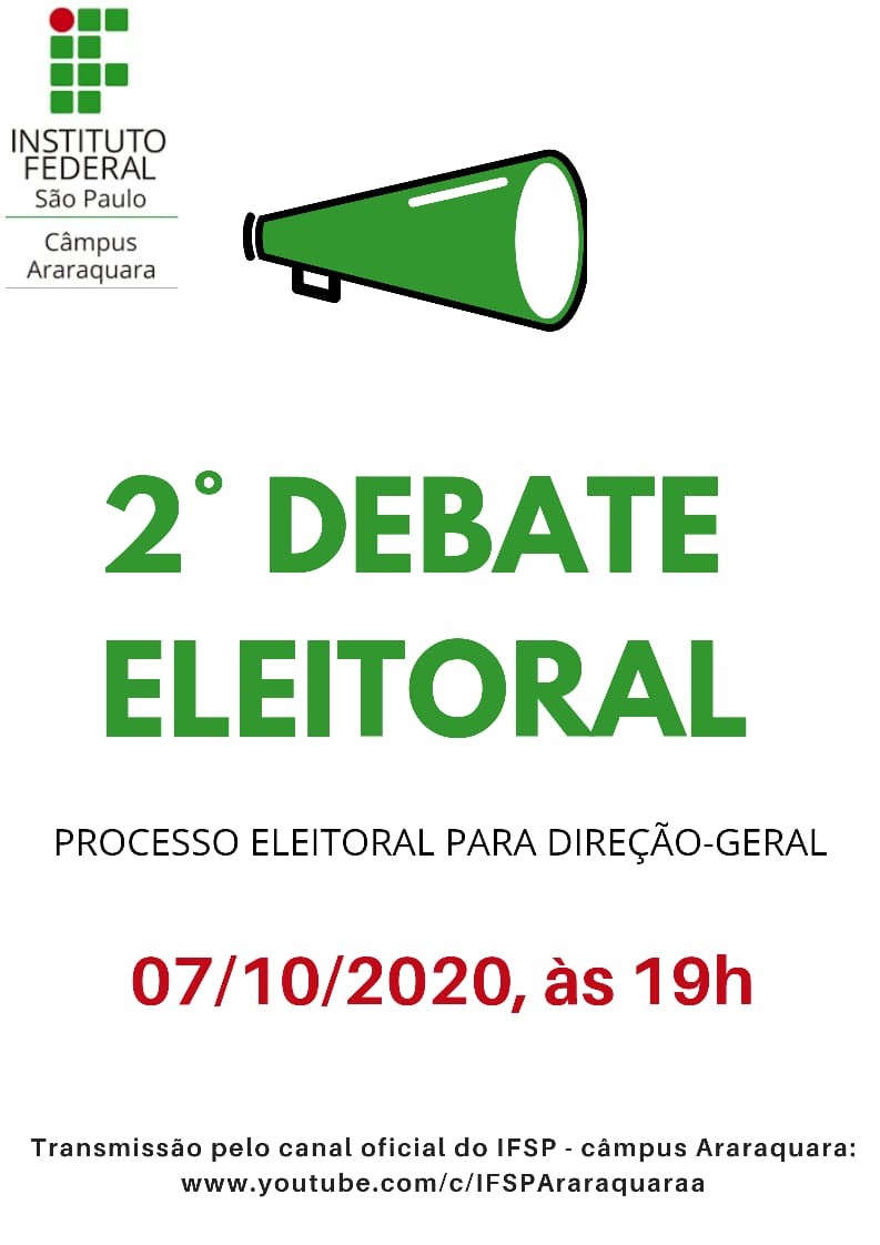 Segundo Debate Eleitoral 2020 Diretor Geral IFSP