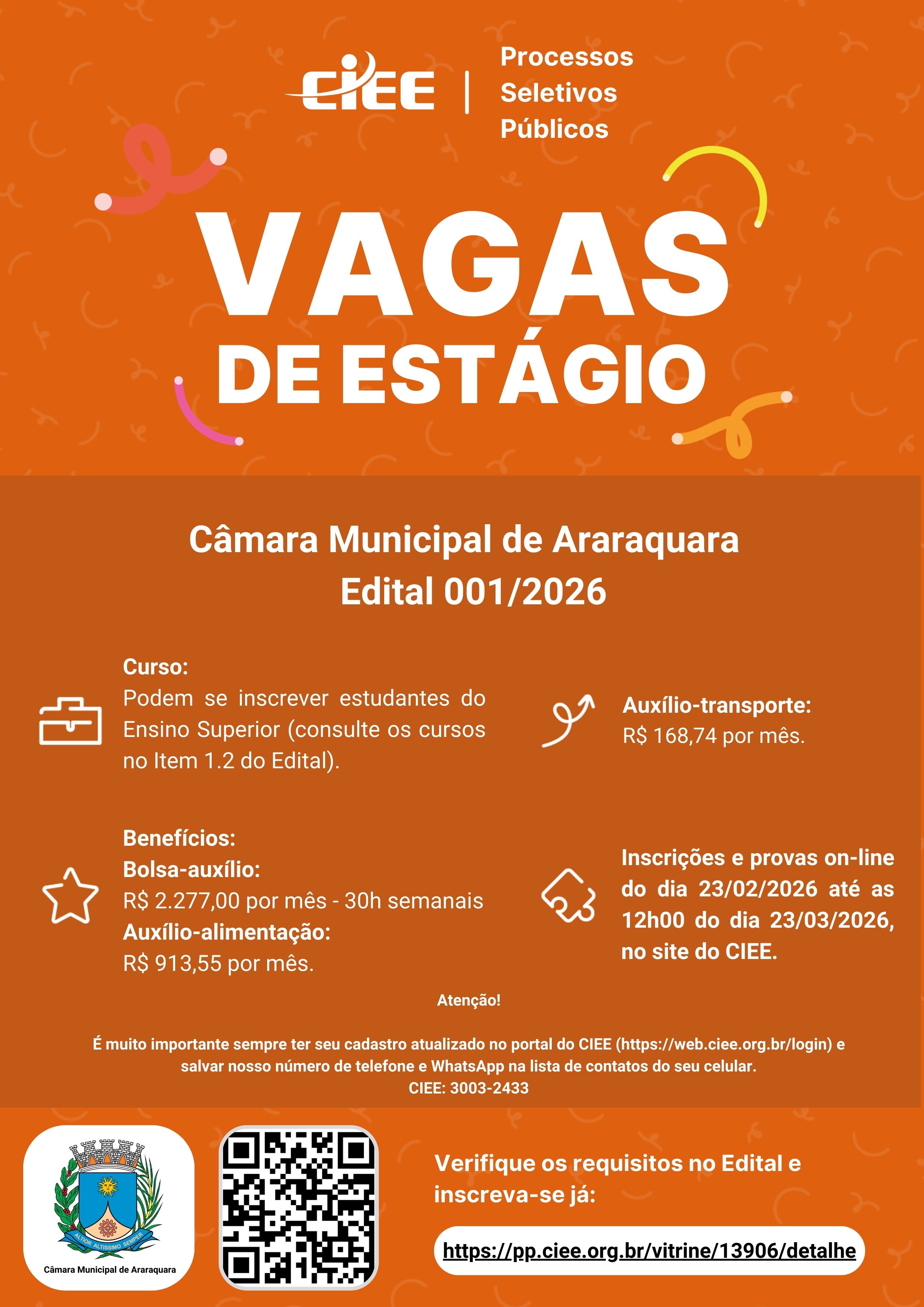 Cartaz Câmara Municipal de Araraquara
